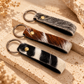 Cowhide Leather Loop Keychain – Rustic Key Ring Strap Premium Accessories