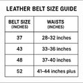 Classic men's stitched belt with polished metal buckle in black and dark brown