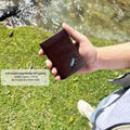 Men's slim embossed grid bifold wallet with card slots and cash compartment