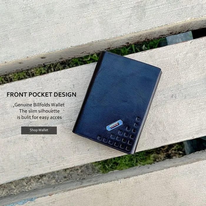 Men's slim embossed grid bifold wallet with card slots and cash compartment