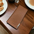 Premium long wallet for men with slim profile, card storage and metal corner detail