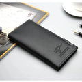 Premium long wallet for men with slim profile, card storage and metal corner detail