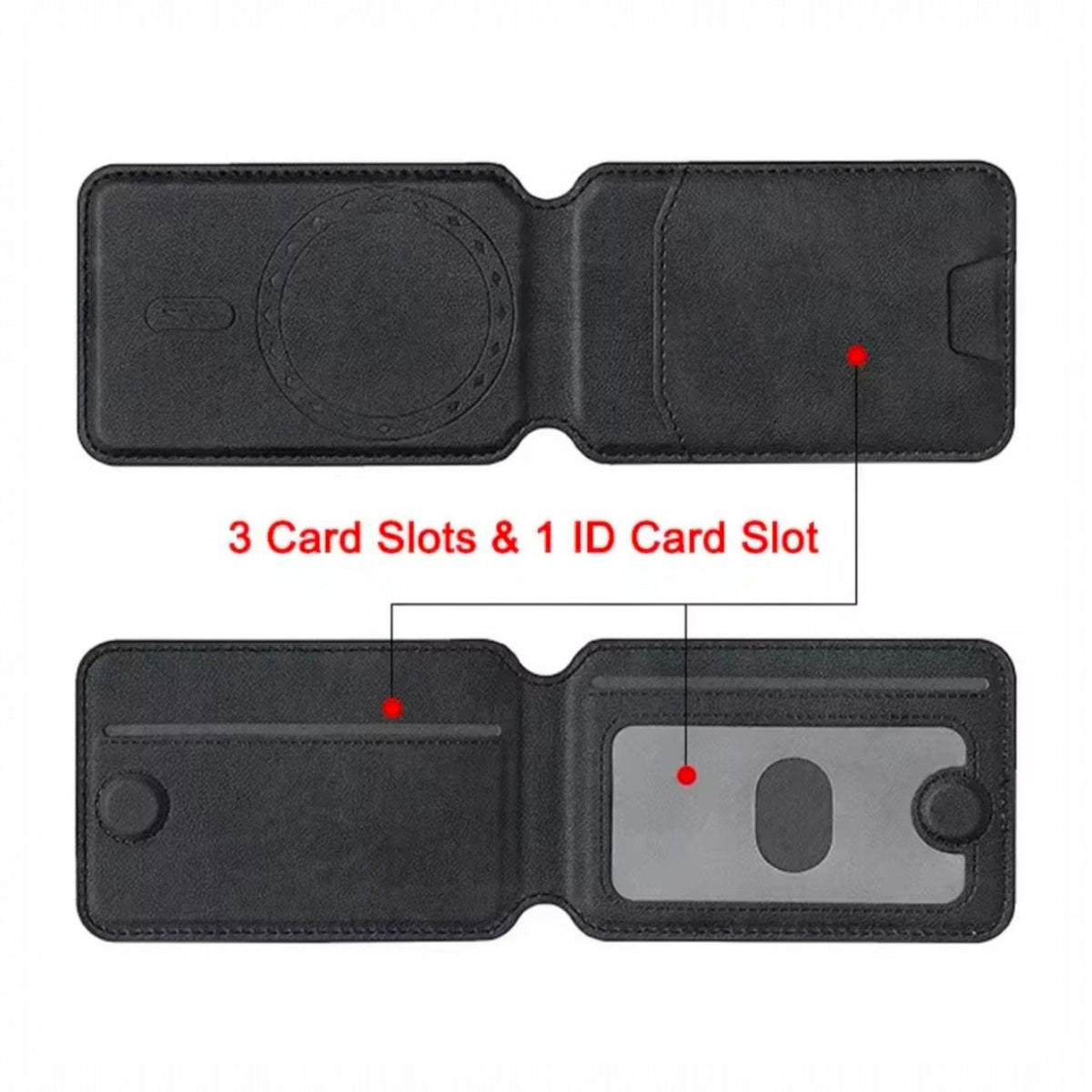Mobile Magnetic Card Holder Wallet with Box – Slim 3 Card Slots, Transparent ID Slot, Lightweight Phone Wallet Pureleatherhub